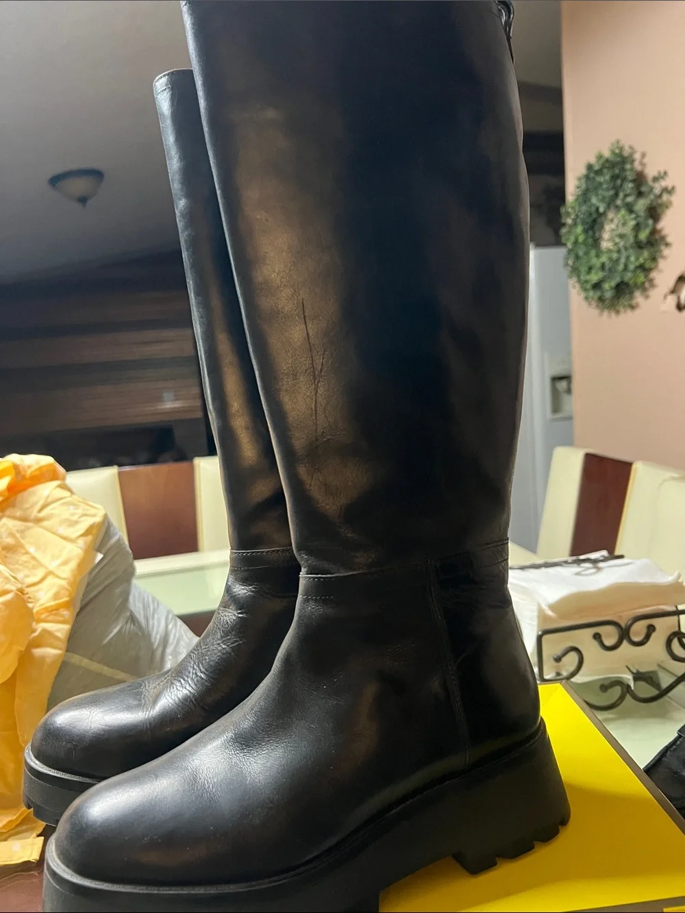 Vince Camuto Black Over-the-Knee Leather Boots